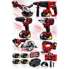 Lieber German 6lı Set Bl Motor Matkap Hilti Taşlama Somun Sıkma Dekupaj Testere Daire Testere Makinesi