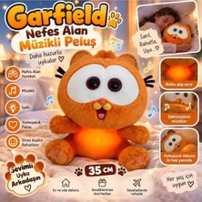 One Stop Hube Garfield Nefes Alan Müzikli ve Işıklı Peluş Oyuncak 35 cm – Uyku Arkadaşı