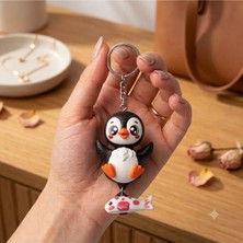 Penguen Figürlü Balık Sallantılı Anahtarlık & Çanta Süsü (3d Baskı)