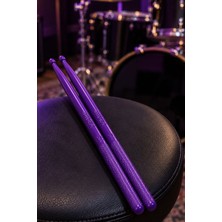 Midex GFK-901PRP Pro 5A Profesyonel Kırılmaz Baget Fiber Karbon Drumsticks Mor Renk Davul Bateri Bageti