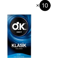 Okey Klasik Prezervatif 10'lu X10 (100 Adet)