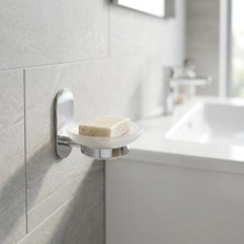 Ardini Sabunluk Yapışkanlı Cam Tabaklı SS201 Paslanmaz Çelik Renk Krom