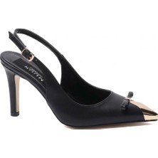 Kuum London K145-25882 Siyah Vip Exclus 7 cm Kadın Ayakkabı