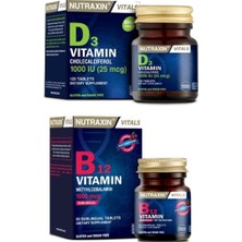 Nutraxin Vitals B12 Vitamin 60 Tablet ve D3 Vitamini 1000 Iu 120 Tablet