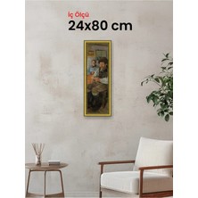 Hars Royal Klasik Desenli Altın Çerçeve 24 x 80 cm Camlı