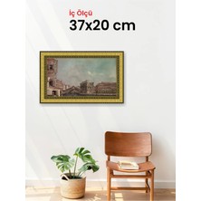 Hars Royal Klasik Desenli Altın Çerçeve 37 x 20 cm Şeffaf Korumalı Pvc