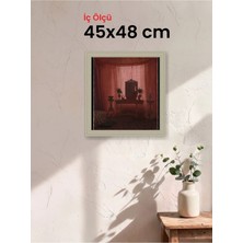 Hars Vintage Eskitme Beyaz Çok Renkli Çerçeve 45 x 48 cm Camlı