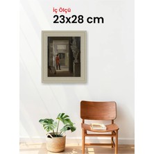 Hars Vintage Eskitme Beyaz Çok Renkli Çerçeve 23 x 28 cm Şeffaf Korumalı Pvc