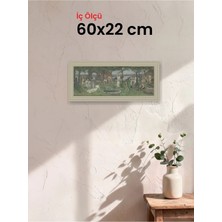 Hars Vintage Eskitme Beyaz Çok Renkli Çerçeve 60 x 22 cm Şeffaf Korumalı Pvc