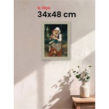 Hars Vintage Eskitme Beyaz Çok Renkli Çerçeve 34 x 48 cm Şeffaf Korumalı Pvc