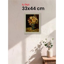 Hars Vintage Eskitme Beyaz Çok Renkli Çerçeve 33 x 44 cm Şeffaf Korumalı Pvc
