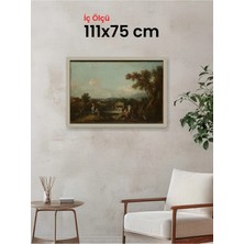 Hars Vintage Eskitme Beyaz Çok Renkli Çerçeve 111 x 75 cm Şeffaf Korumalı Pvc