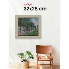 Hars Vintage Eskitme Beyaz Çok Renkli Çerçeve 32 x 28 cm Şeffaf Korumalı Pvc