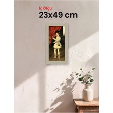 Hars Vintage Eskitme Beyaz Çok Renkli Çerçeve 23 x 49 cm Şeffaf Korumalı Pvc