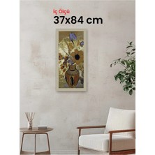 Hars Vintage Eskitme Beyaz Çok Renkli Çerçeve 37 x 84 cm Camlı