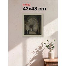 Hars Vintage Eskitme Beyaz Çok Renkli Çerçeve 43 x 48 cm Şeffaf Korumalı Pvc