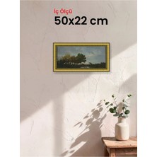 Hars Royal Klasik Desenli Altın Çerçeve 50 x 22 cm Camlı