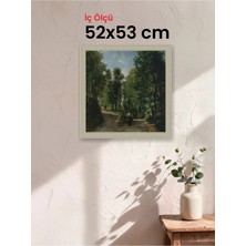 Hars Vintage Eskitme Beyaz Çok Renkli Çerçeve 52 x 53 cm Şeffaf Korumalı Pvc