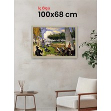 Hars Vintage Eskitme Beyaz Çok Renkli Çerçeve 100 x 68 cm Camlı