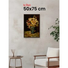 Hars Slim Ince Profil Kahverengi Çerçeve 50 x 75 cm Şeffaf Korumalı Pvc