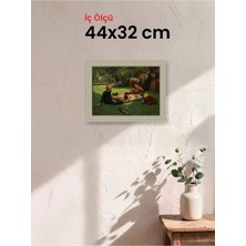 Hars Vintage Eskitme Beyaz Çok Renkli Çerçeve 44 x 32 cm Şeffaf Korumalı Pvc