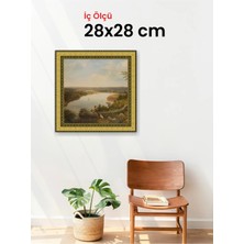 Hars Royal Klasik Desenli Altın Çerçeve 28 x 28 cm Camlı