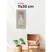 Hars Vintage Eskitme Beyaz Çok Renkli Çerçeve 11 x 30 cm Şeffaf Korumalı Pvc