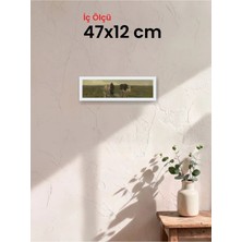 Hars Slim Ince Profil Beyaz Çerçeve 47 x 12 cm Şeffaf Korumalı Pvc