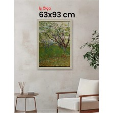 Hars Vintage Eskitme Beyaz Çok Renkli Çerçeve 63 x 93 cm Şeffaf Korumalı Pvc