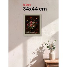 Hars Vintage Eskitme Beyaz Çok Renkli Çerçeve 34 x 44 cm Şeffaf Korumalı Pvc