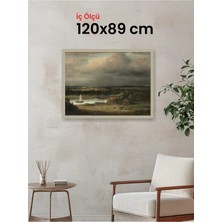 Hars Vintage Eskitme Beyaz Çok Renkli Çerçeve 120 x 89 cm Camlı
