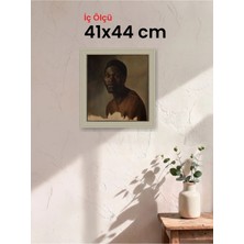 Hars Vintage Eskitme Beyaz Çok Renkli Çerçeve 41 x 44 cm Şeffaf Korumalı Pvc