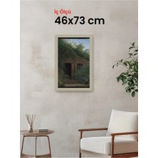 Hars Vintage Eskitme Beyaz Çok Renkli Çerçeve 46 x 73 cm Şeffaf Korumalı Pvc