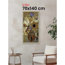 Hars Vintage Eskitme Beyaz Çok Renkli Çerçeve 70 x 140 cm Şeffaf Korumalı Pvc
