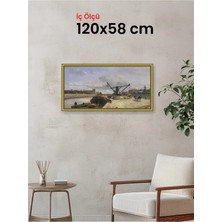 Hars Royal Klasik Desenli Altın Çerçeve 120 x 58 cm Camlı