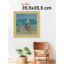 Hars Royal Klasik Desenli Çok Renkli Çerçeve 35,5 x 35,5 cm Şeffaf Korumalı Pvc