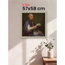 Hars Vintage Eskitme Beyaz Çok Renkli Çerçeve 57 x 58 cm Camlı