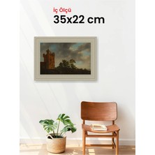Hars Vintage Eskitme Beyaz Çok Renkli Çerçeve 35 x 22 cm Camlı