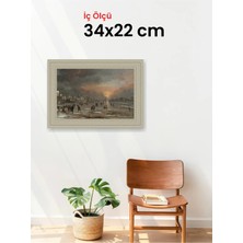Hars Vintage Eskitme Beyaz Çok Renkli Çerçeve 34 x 22 cm Şeffaf Korumalı Pvc