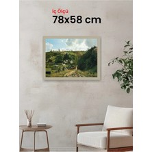 Hars Vintage Eskitme Beyaz Çok Renkli Çerçeve 78 x 58 cm Şeffaf Korumalı Pvc