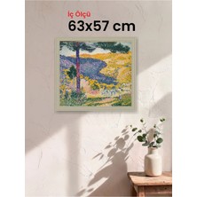Hars Vintage Eskitme Beyaz Çok Renkli Çerçeve 63 x 57 cm Şeffaf Korumalı Pvc