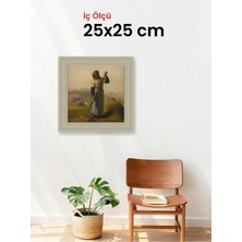 Hars Vintage Eskitme Beyaz Çok Renkli Çerçeve 25 x 25 cm Camlı