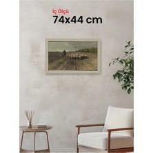 Hars Vintage Eskitme Beyaz Çok Renkli Çerçeve 74 x 44 cm Şeffaf Korumalı Pvc
