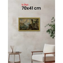 Hars Royal Klasik Desenli Altın Çerçeve 70 x 41 cm Şeffaf Korumalı Pvc