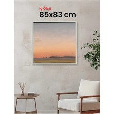 Hars Slim Ince Profil Gümüş Çerçeve 85 x 83 cm Şeffaf Korumalı Pvc