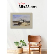 Hars Vintage Eskitme Beyaz Çok Renkli Çerçeve 35 x 23 cm Şeffaf Korumalı Pvc