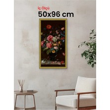 Hars Royal Klasik Desenli Altın Çerçeve 50 x 96 cm Şeffaf Korumalı Pvc