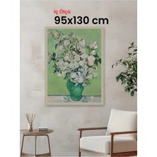 Hars Vintage Eskitme Beyaz Çok Renkli Çerçeve 95 x 130 cm Şeffaf Korumalı Pvc