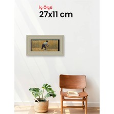 Hars Vintage Eskitme Beyaz Çok Renkli Çerçeve 27 x 11 cm Şeffaf Korumalı Pvc