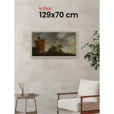 Hars Vintage Eskitme Beyaz Çok Renkli Çerçeve 129 x 70 cm Camlı